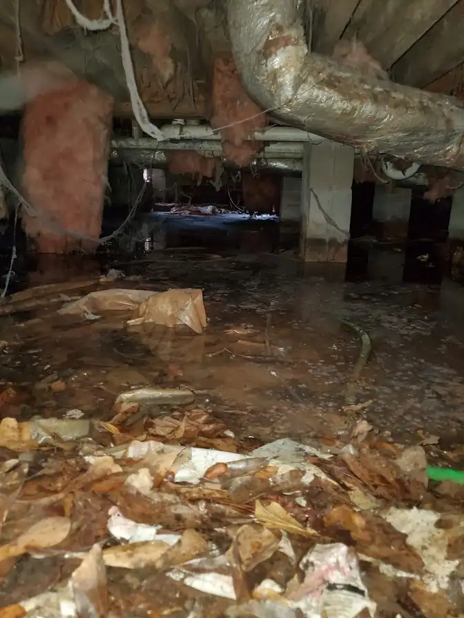Crawl space flood assessment for Commercial Water Damage Restoration in Poteau