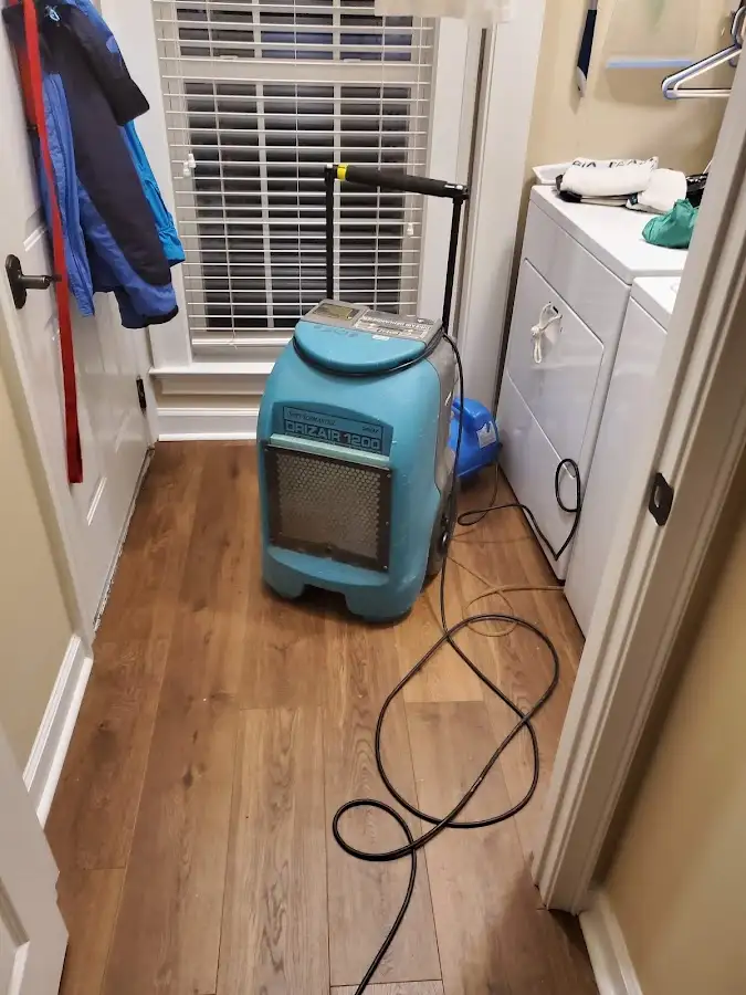 Commercial dehumidifier deployed for Flood Damage Cleanup in Poteau